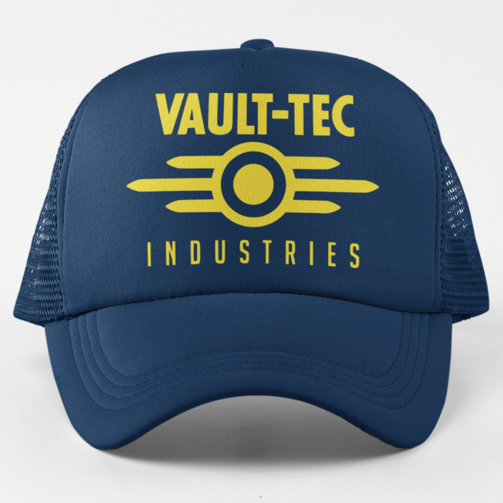 NEW Fallout Vault Tec Industries Foam Trucker Snapback Hat NAVY